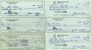 Collection of (38) New York Yankees Minor League Paychecks